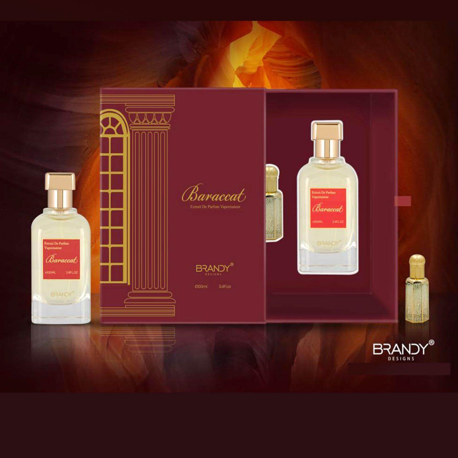 Baraccat Eau De Parfum &Amp; Concentrated Perfume Oil Gift Set By Brandy Designs (Inspired By Maison Francis Kurkdjian - Baccarat Rouge 540)