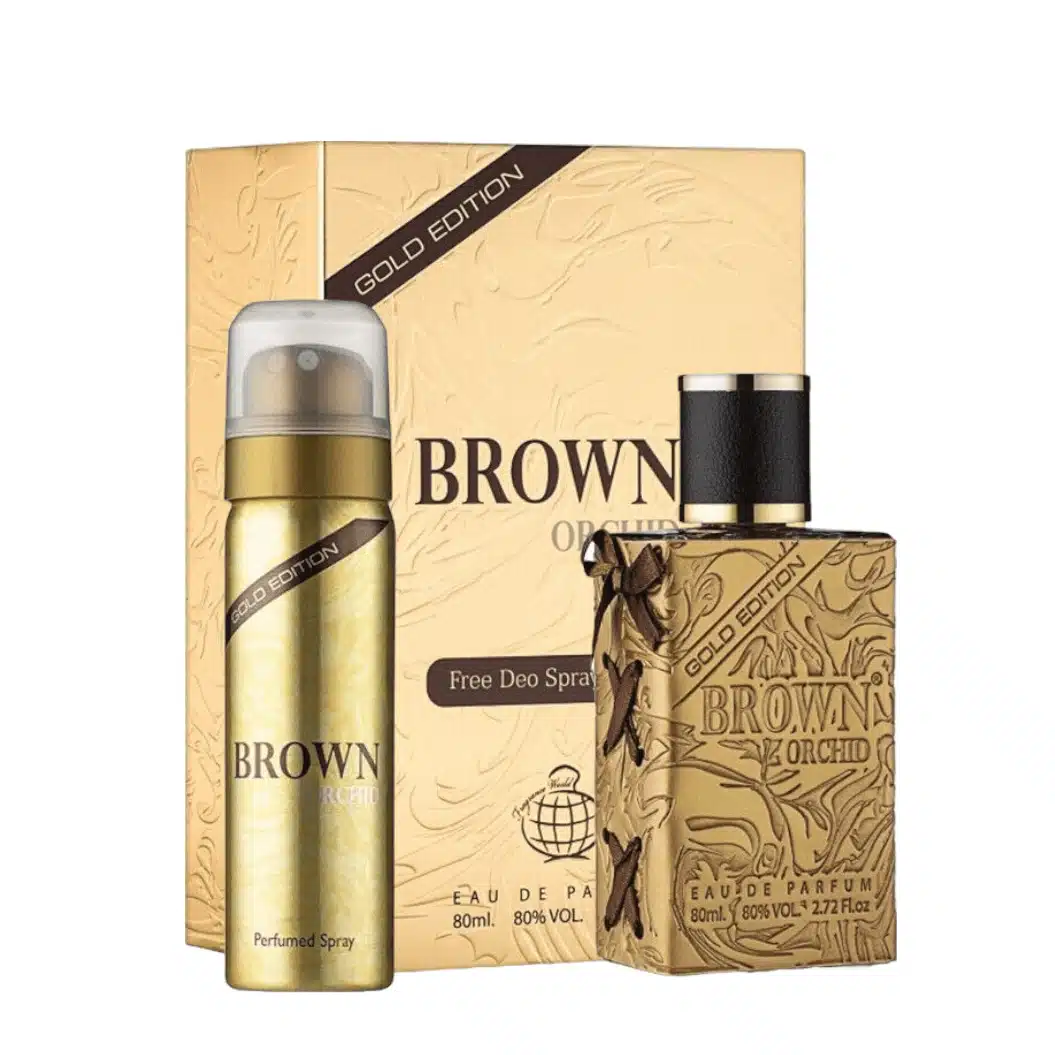 Brown Orchid Gold Edition 80Ml Perfume Eau De Parfum 80Ml With Deodorant By Fragrance World 